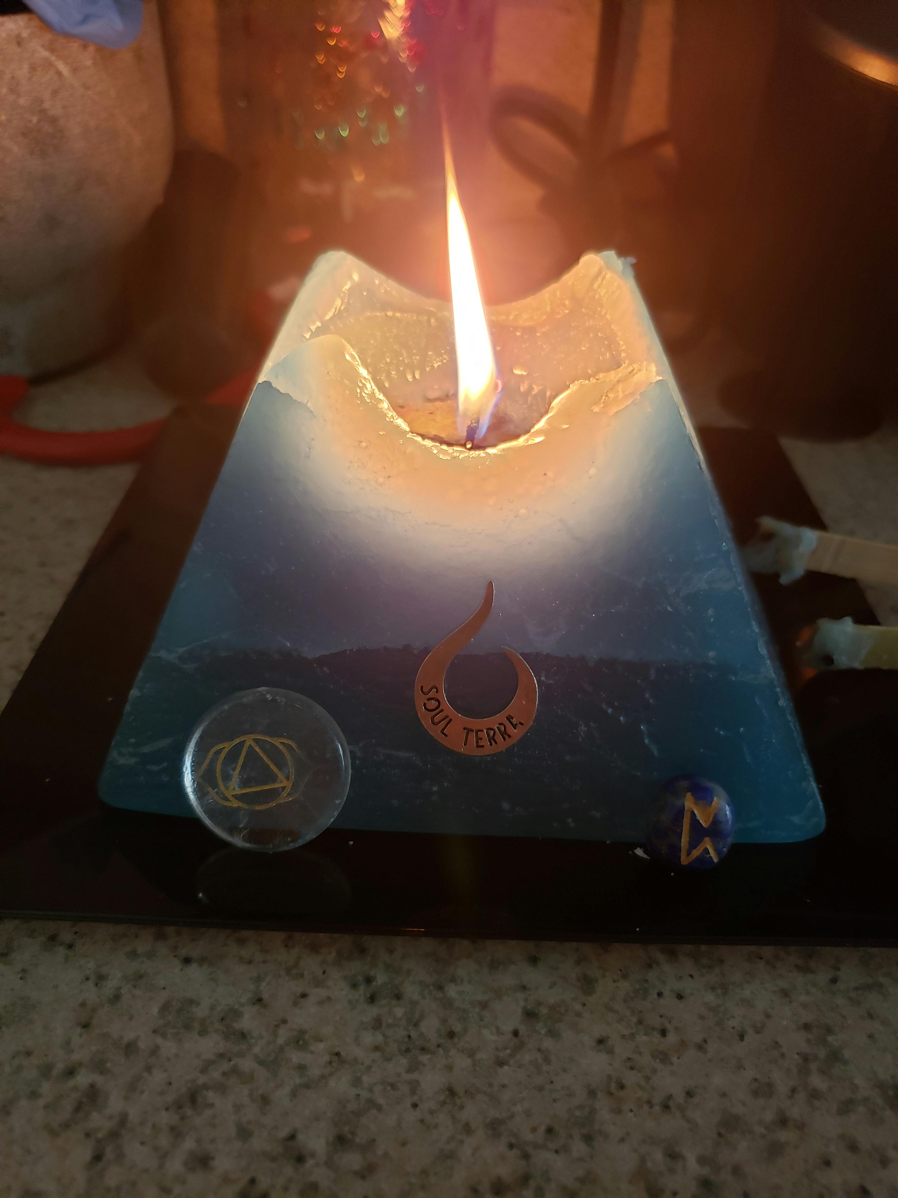 Cancer Pyramid Candle Discover a Hidden Mystery Crystal Inside