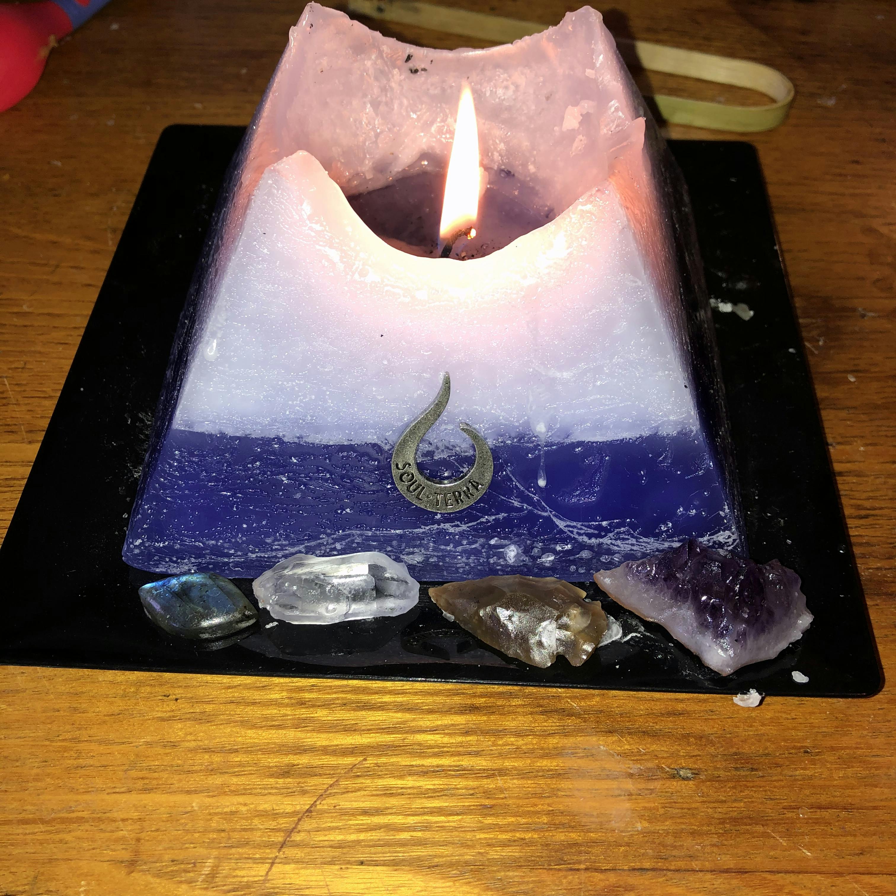 THE ARCHER Sagittarius Crystal Pyramid Candle SOUL/\TERRA