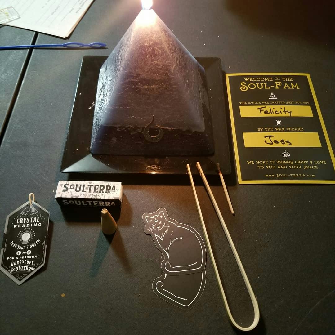 THE ARCHER Sagittarius Crystal Pyramid Candle SOUL/\TERRA