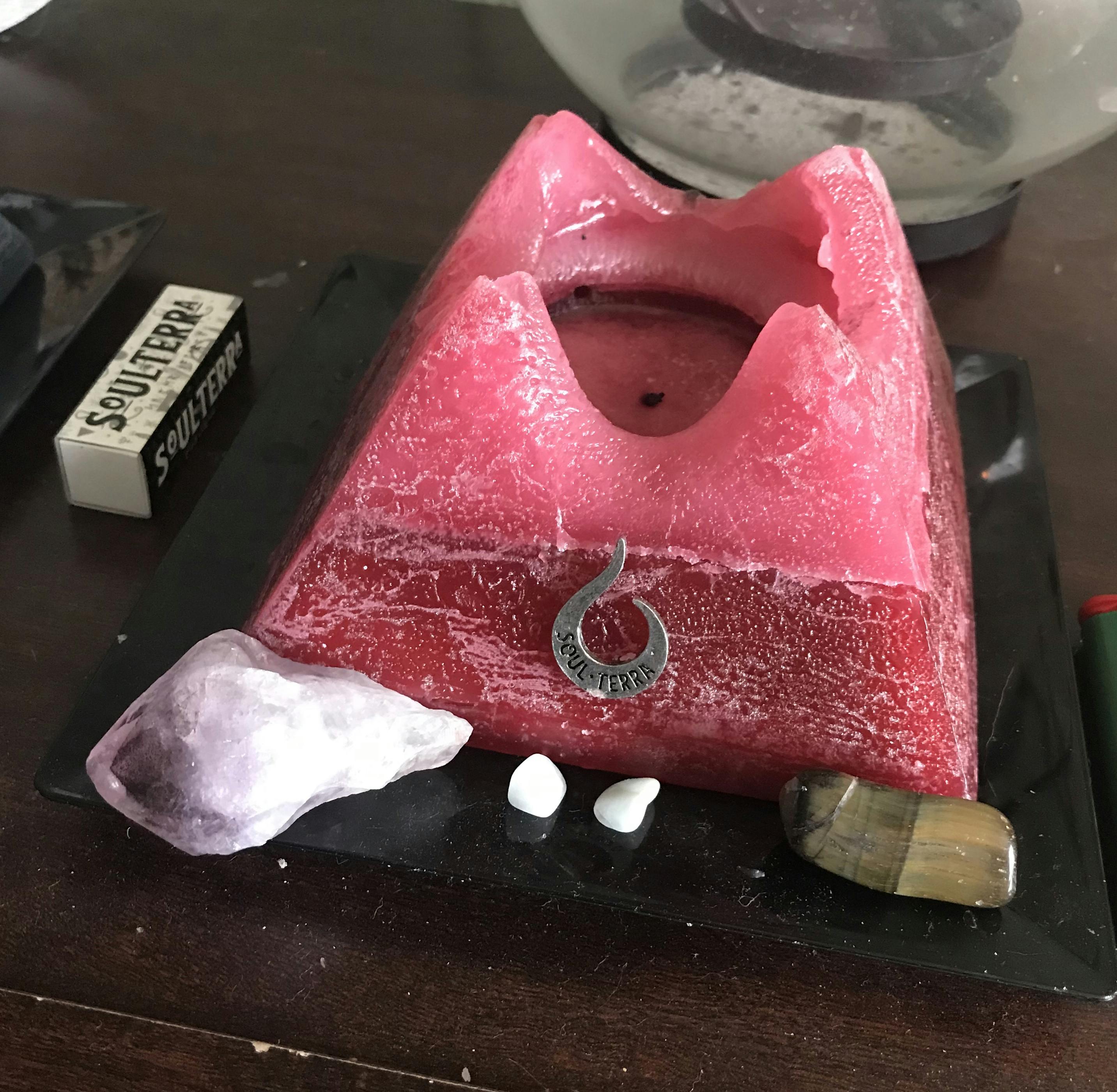 Virgo Pyramid Candle with Hidden Crystal Gems Inside! SOUL/\TERRA