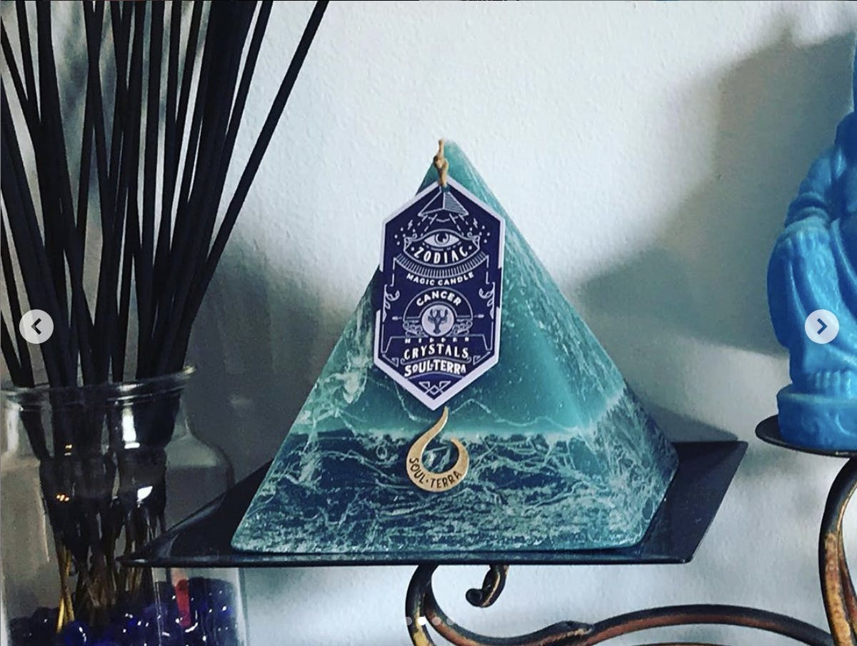 Gemini Pyramid Candle Discover a Hidden Mystery Crystal Inside