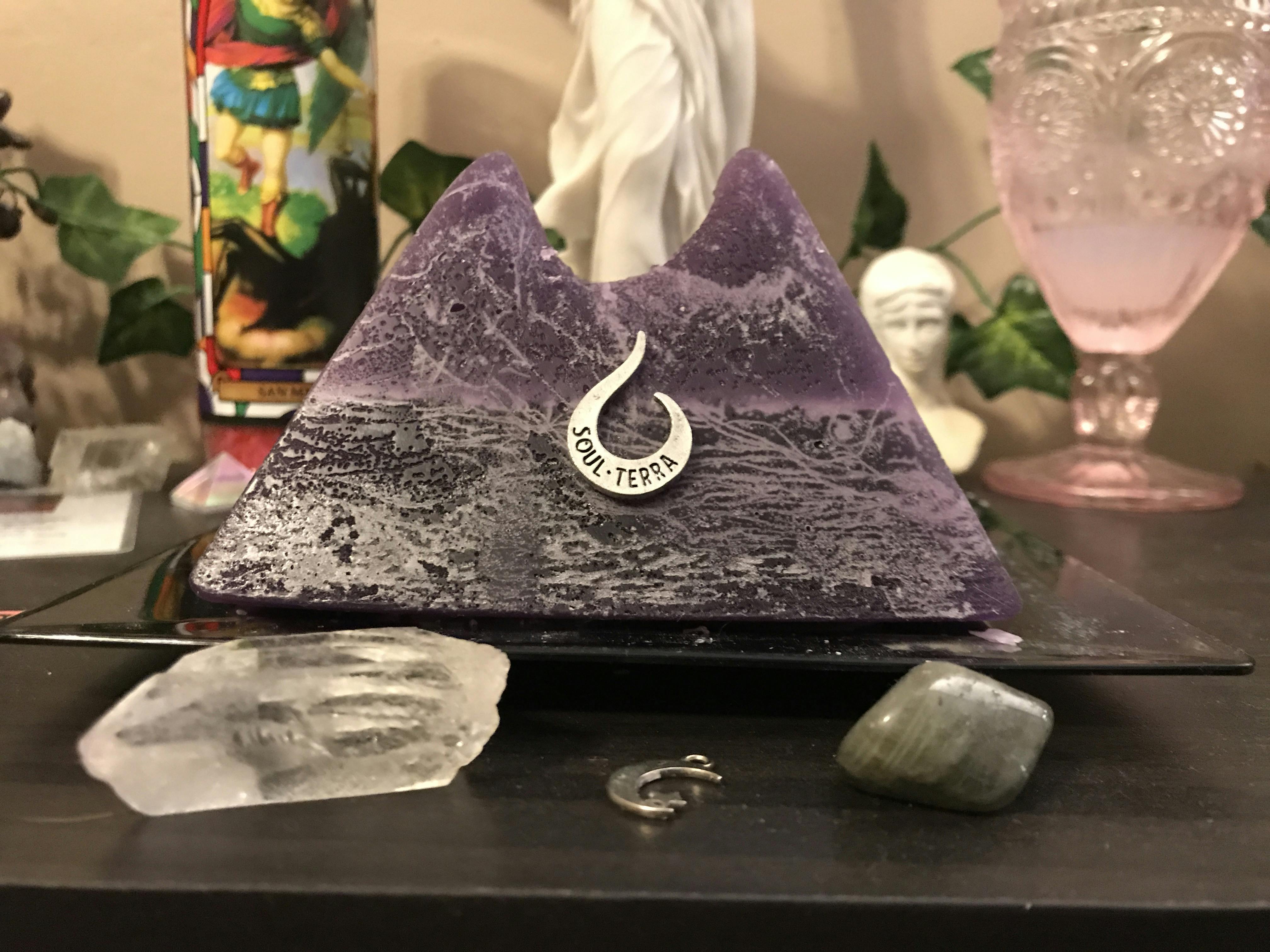 Gemini Pyramid Candle Discover a Hidden Mystery Crystal Inside