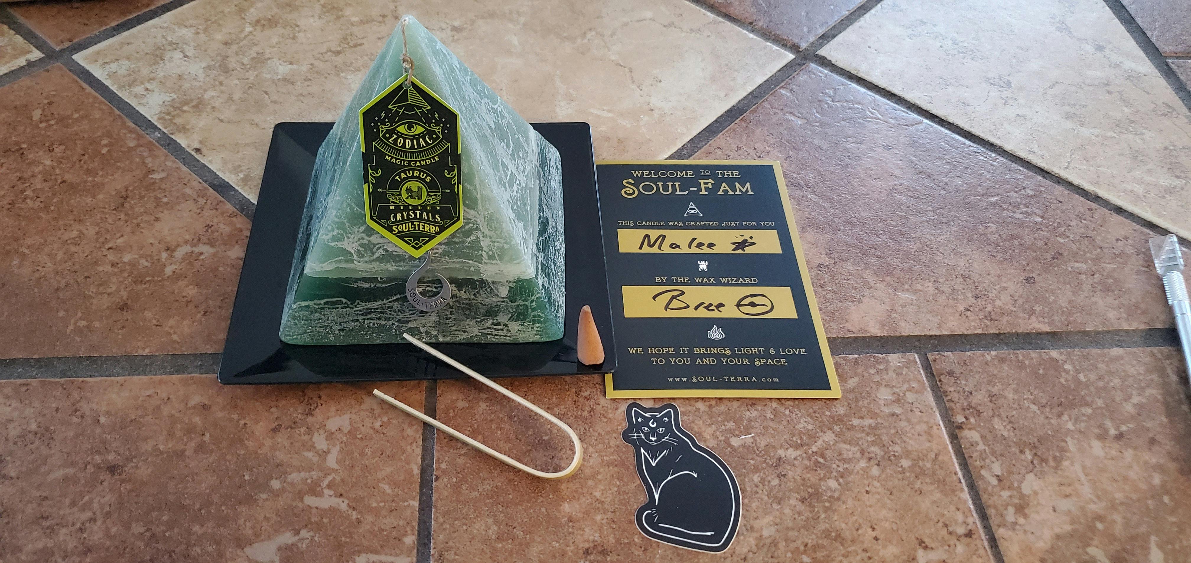 Gemini Pyramid Candle Discover a Hidden Mystery Crystal Inside