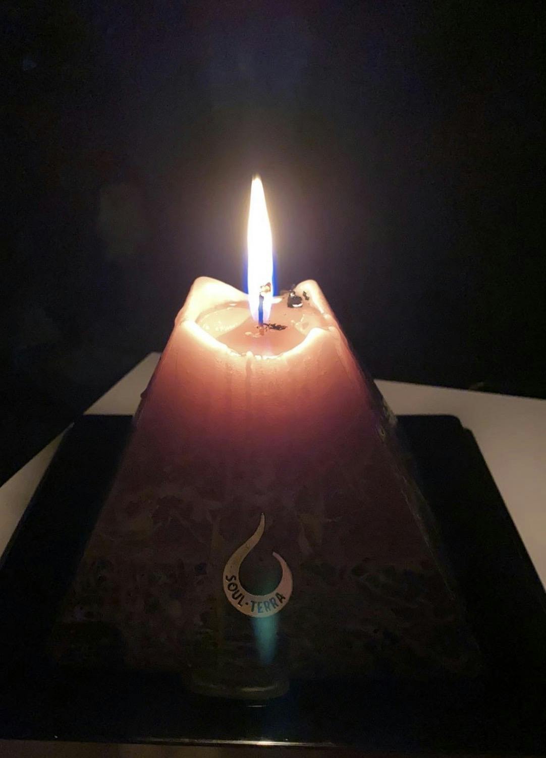 Virgo Pyramid Candle with Hidden Crystal Gems Inside! SOUL/\TERRA