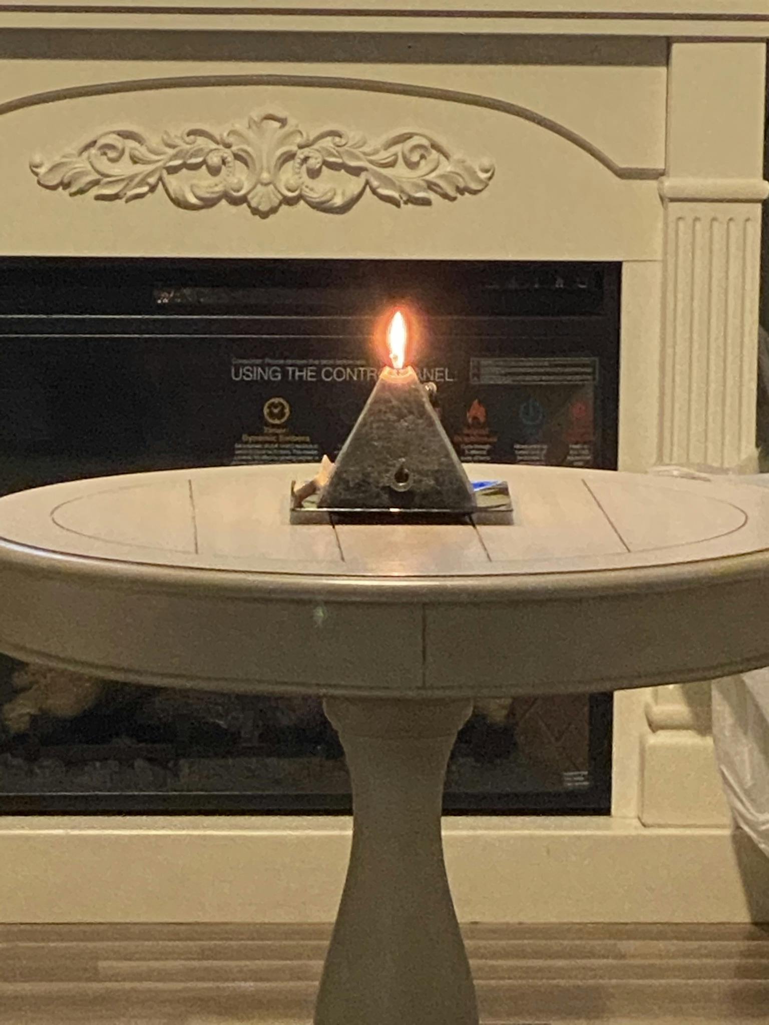 Taurus Pyramid Candle with Hidden Crystal Gems Inside! SOUL/\TERRA