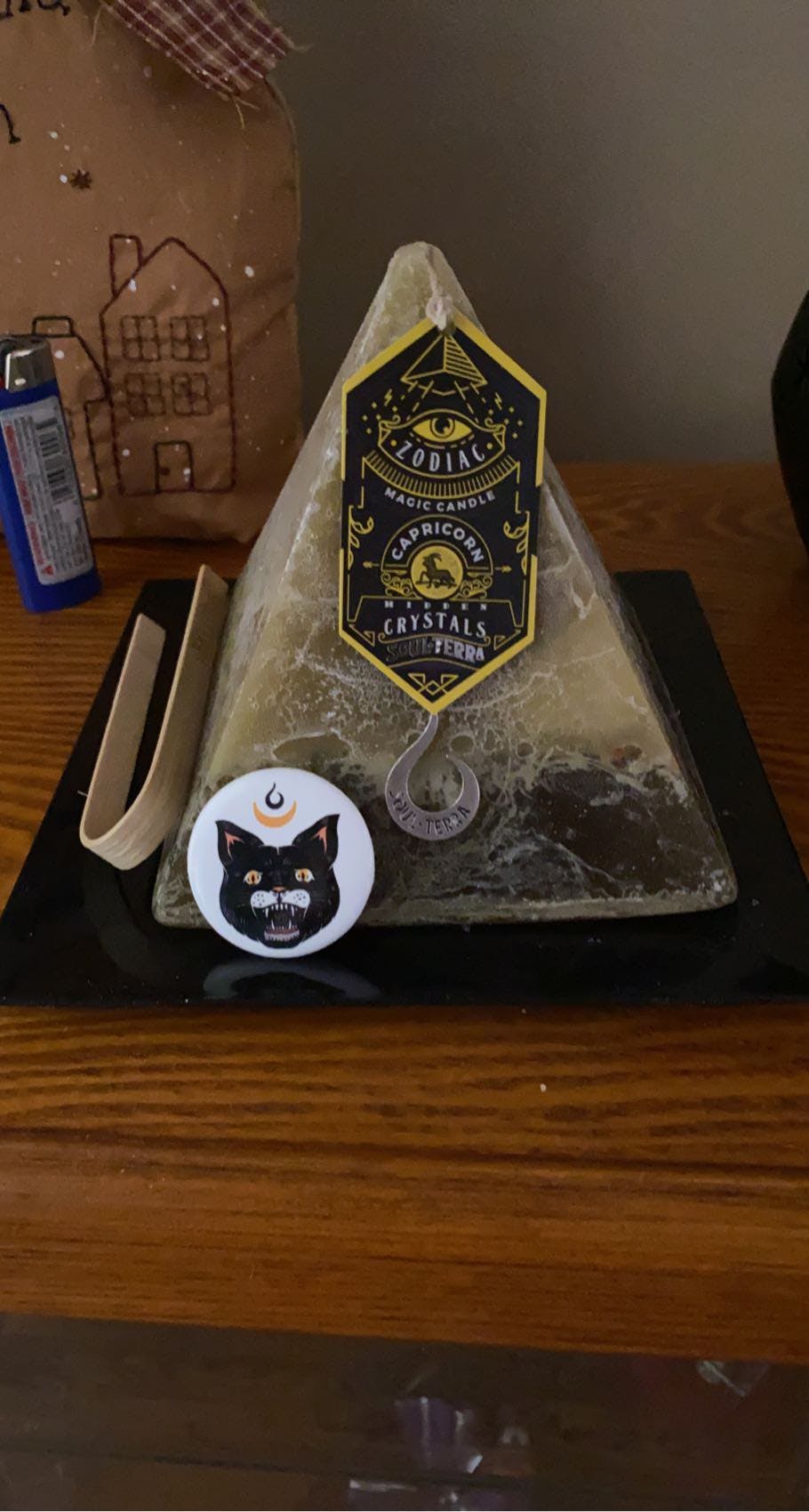 THE ARCHER Sagittarius Crystal Pyramid Candle SOUL/\TERRA