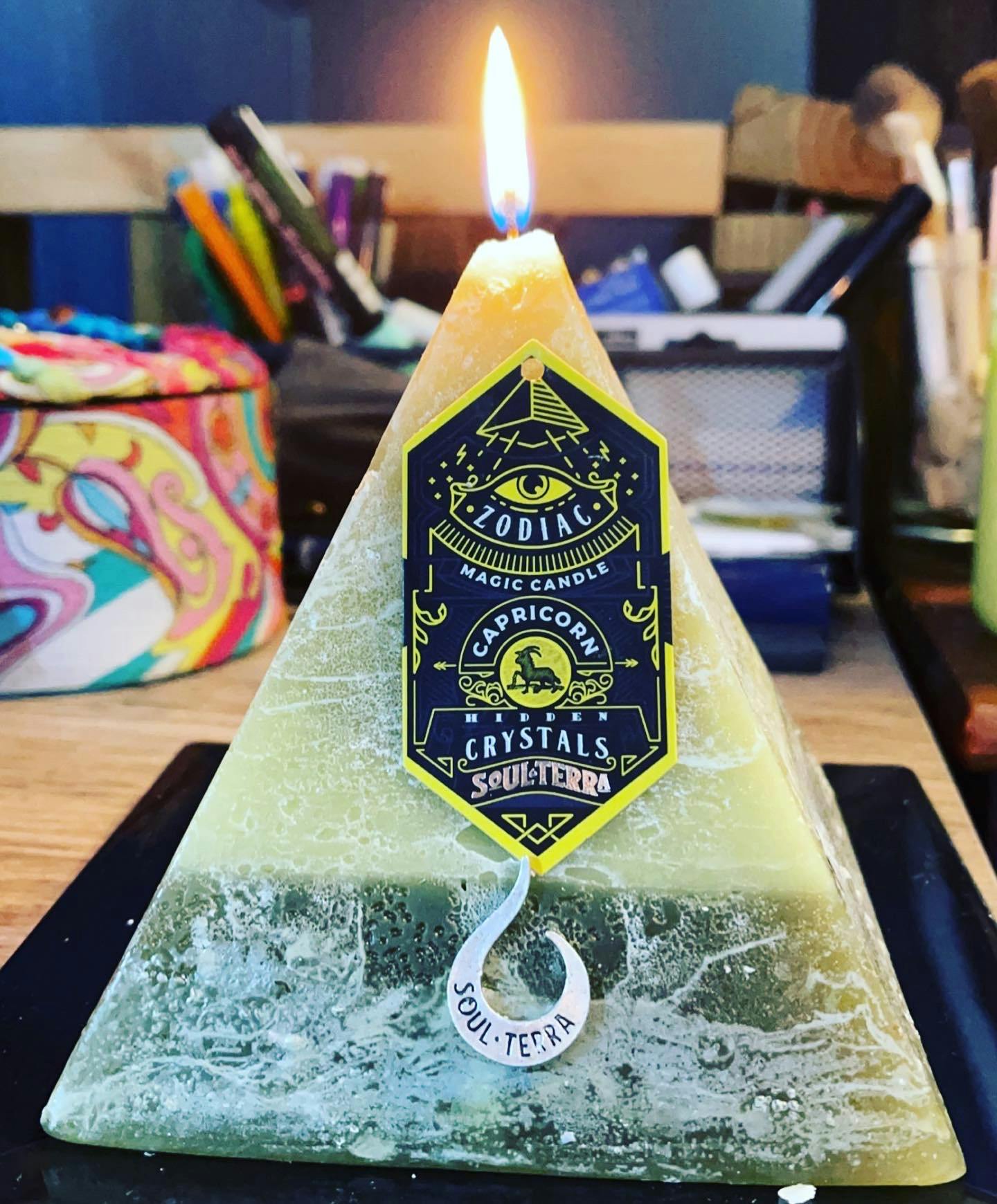 THE ARCHER Sagittarius Crystal Pyramid Candle SOUL/\TERRA