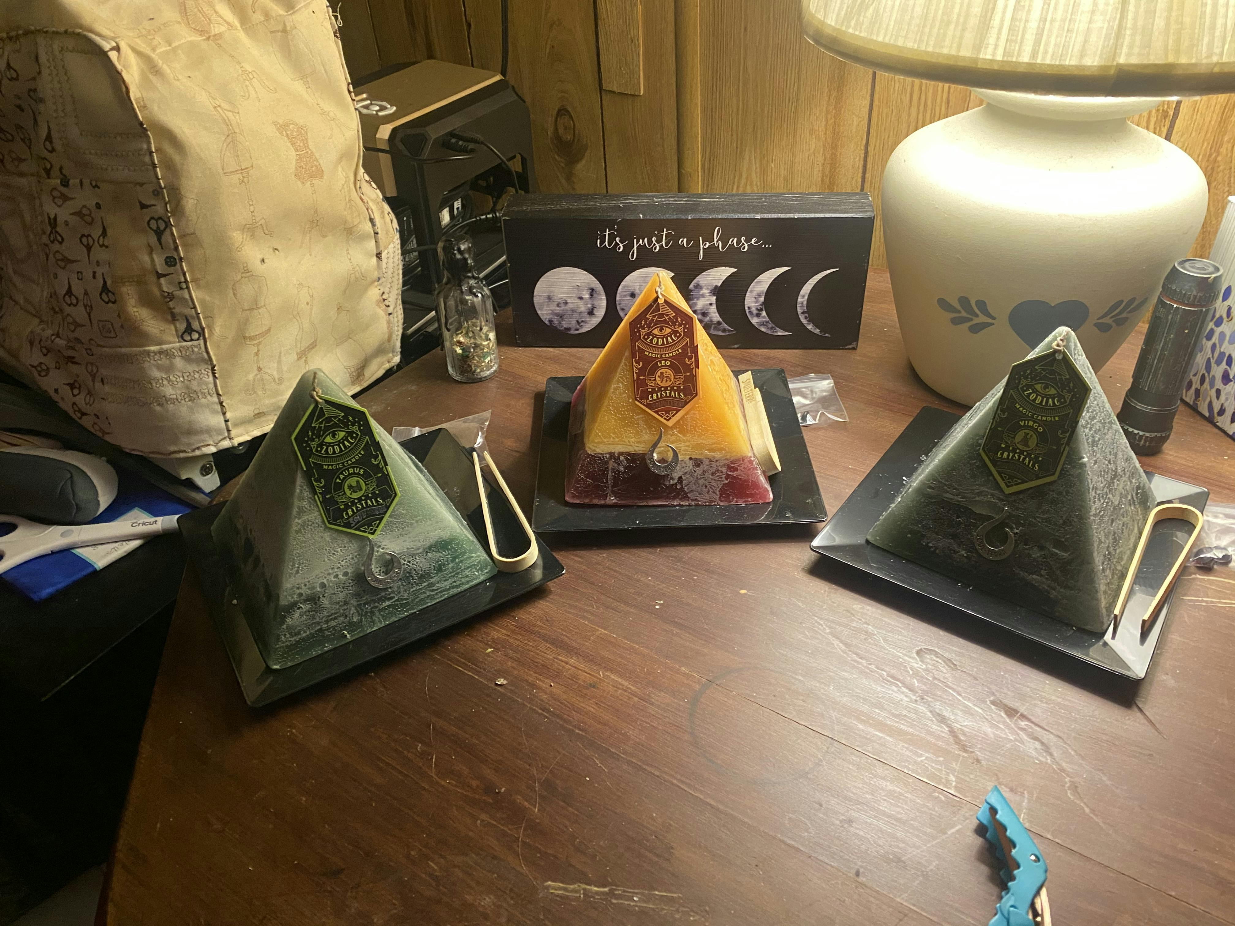 THE ARCHER Sagittarius Crystal Pyramid Candle SOUL/\TERRA