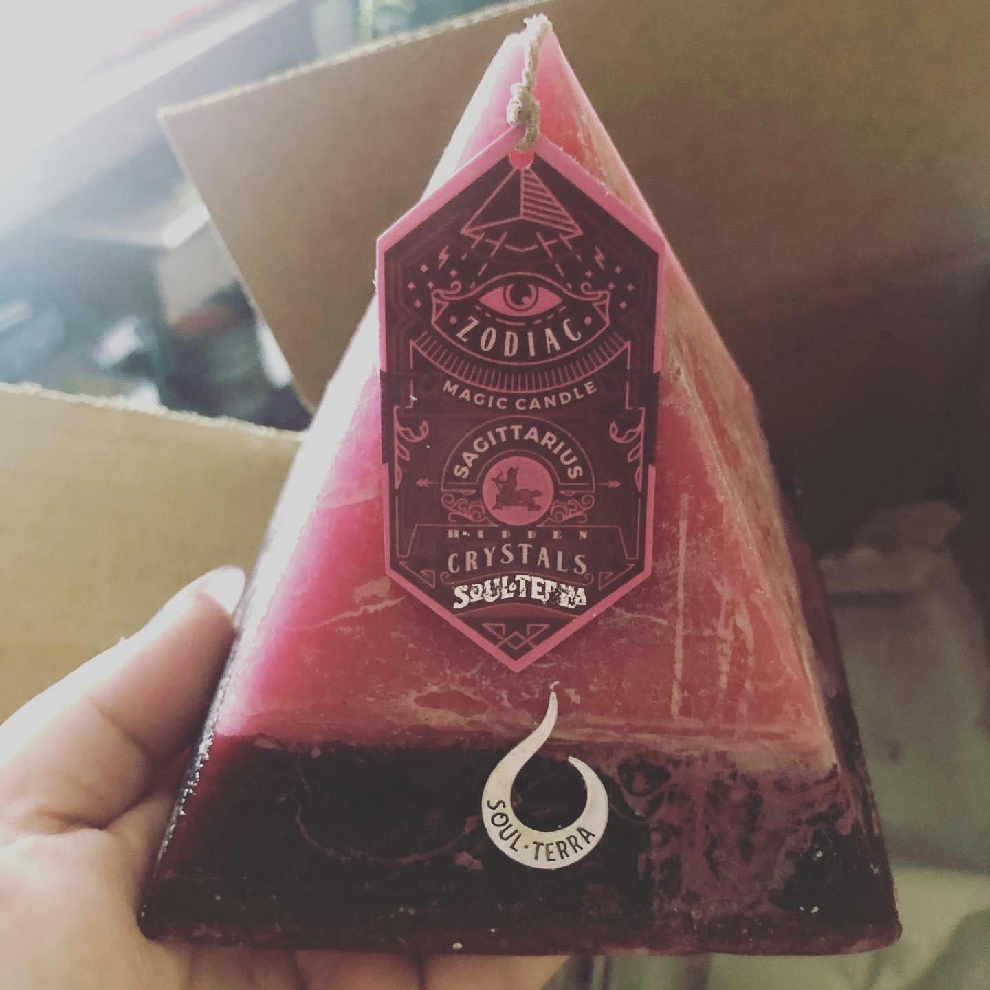 Pisces Pyramid Candle with Hidden Crystal Gems Inside! SOUL/\TERRA