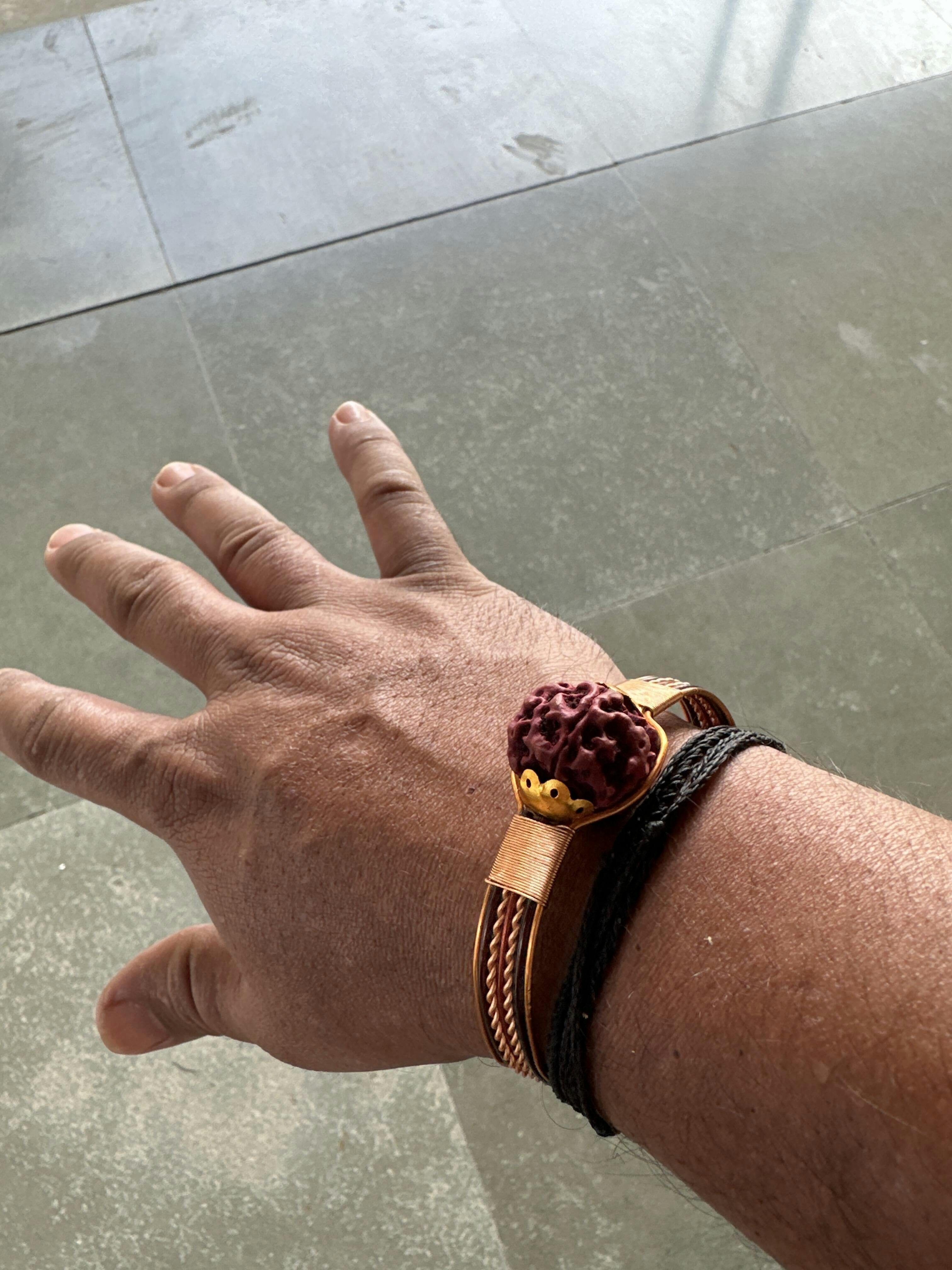 Pure Copper Rudraksha Bracelet