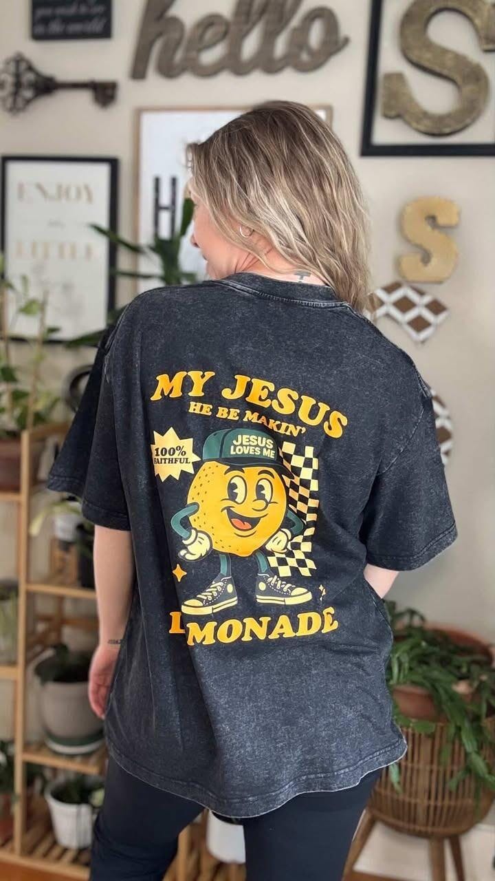 Life Gave Me Some Lemons Double Sided Unisex Washed Christian T