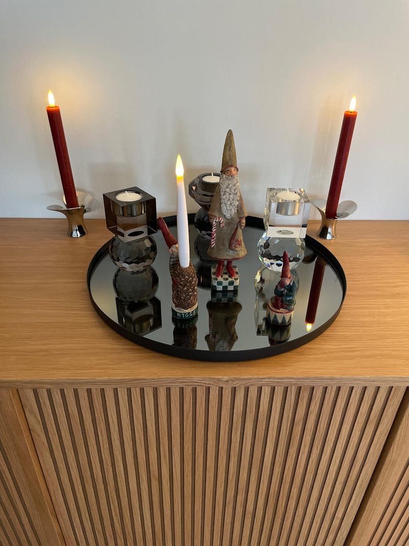 Rund Spejlbakke - Grå