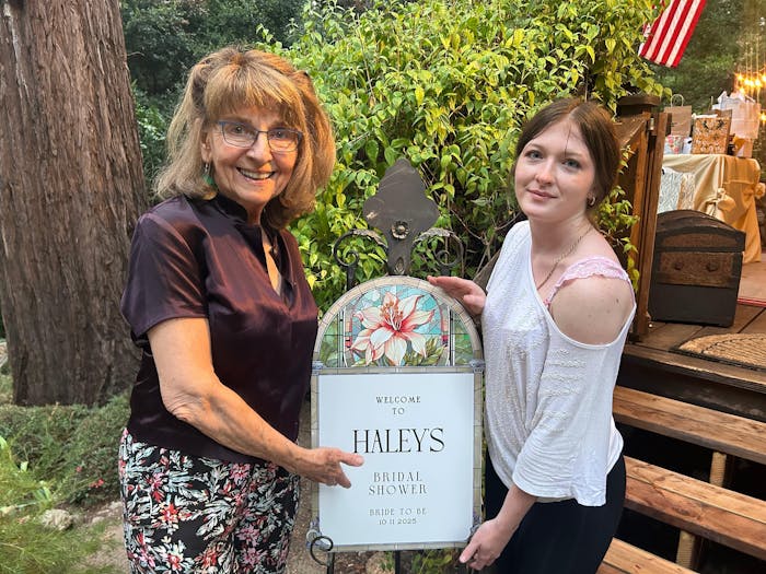 Stained Glass Bridal Shower Sign, Floral Acrylic Bridal Shower Welcome Sign