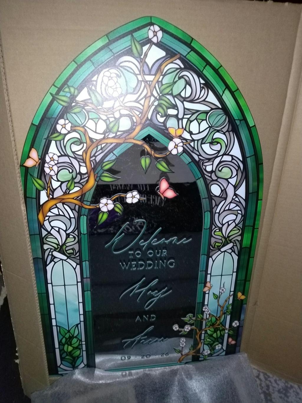 Wedding Welcome Sign - Stained Glass