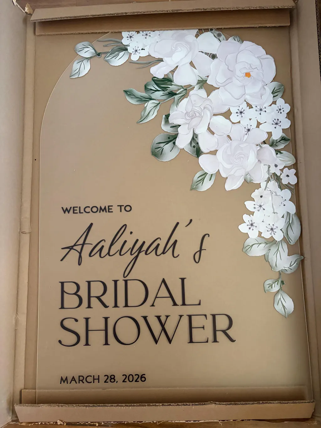 Acrylic Mirror Bridal Shower Welcome Sign