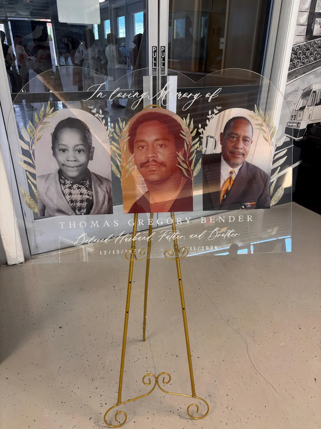 In Loving Memory Sign, Personalized Memorial Sign With 3 Photo Collage