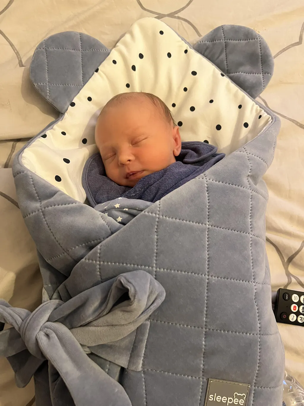 FIRST BABY - Royal Swaddle Blanket - Blue main image 0