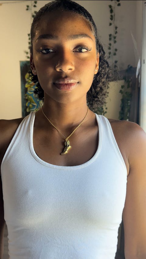 Winged Running Shoe Pendant and Chain Necklace