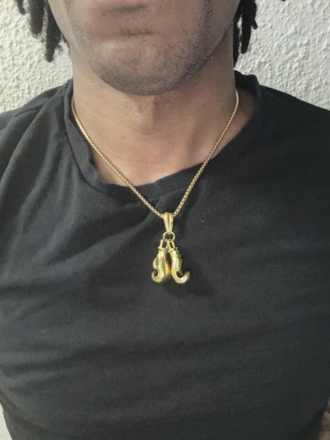 Boxing Gloves Pendant and Chain Necklace