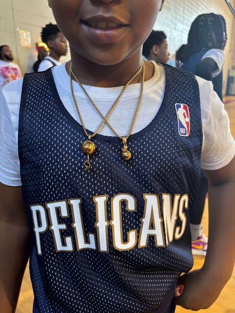 Spinning Globe on Finger Basketball Pendant and Chain Necklace