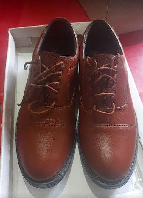 Police Dress Shoes Pure Leather Oxford for Men