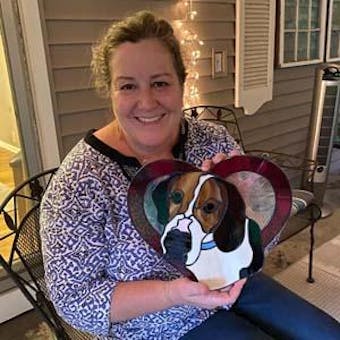 Atticus - Custom Beagle Heart Suncatcher