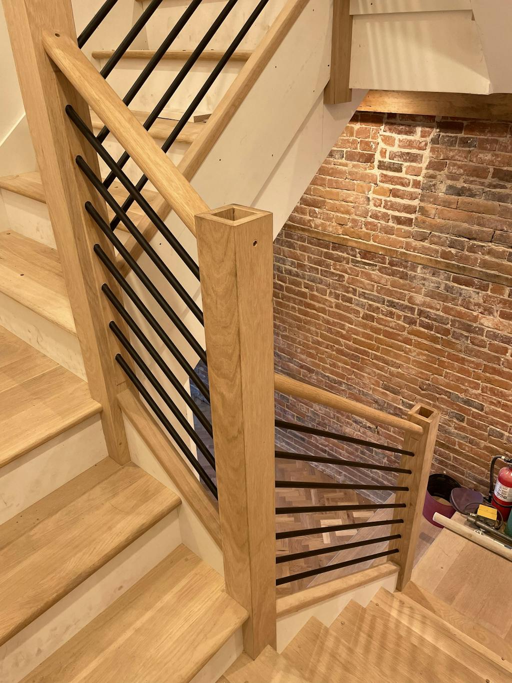 Horizontal Hollow Iron Bar Railing 5/8" Satin Black 5foot or 8f