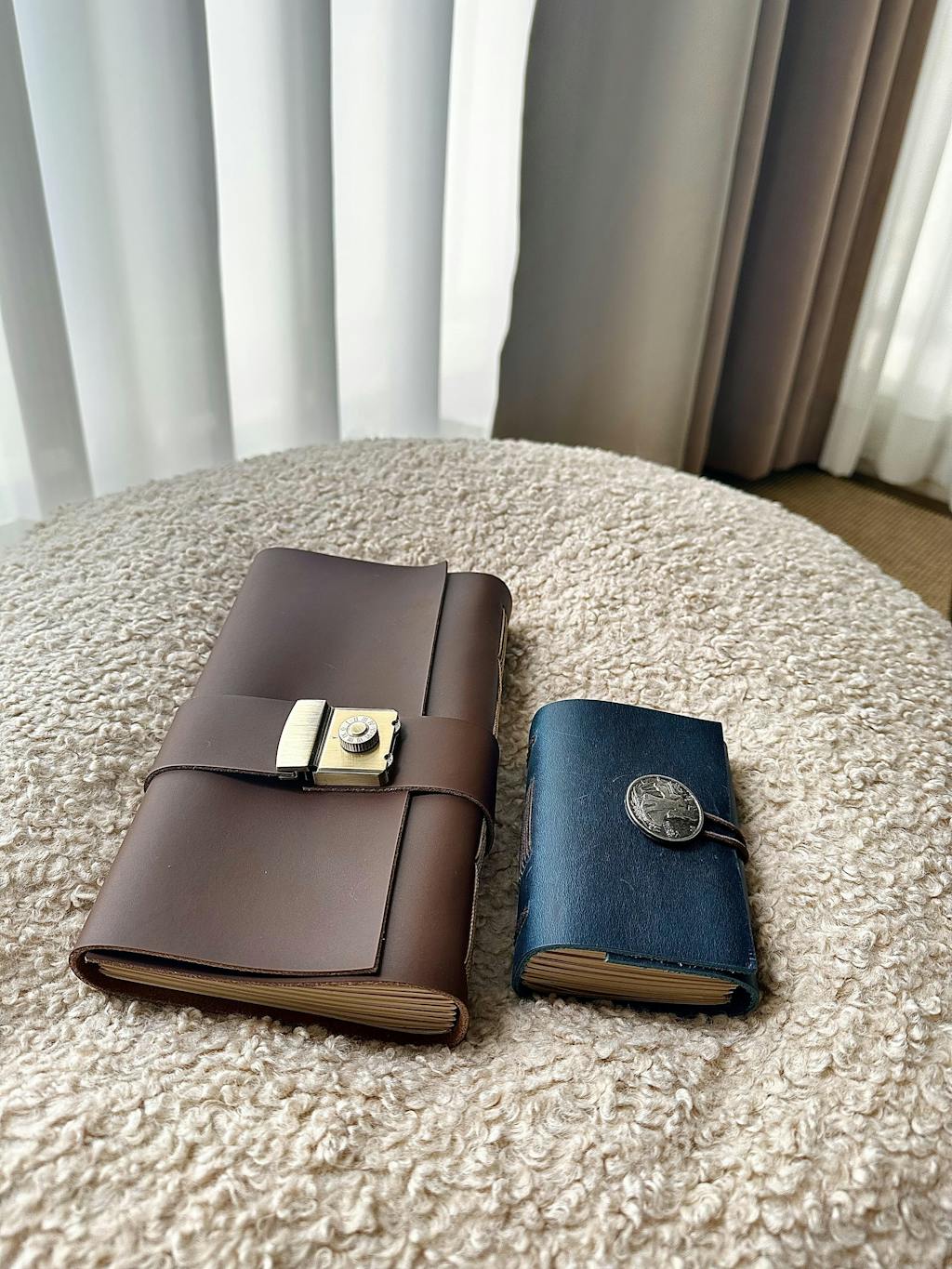 Handmade Crazy Horse Leather Vintage Notebook with Password - 4.7 × 8.3"