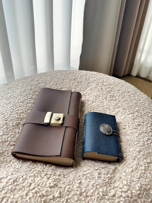 Handmade Crazy Horse Leather Vintage Notebook with Password - 4.7 × 8.3"