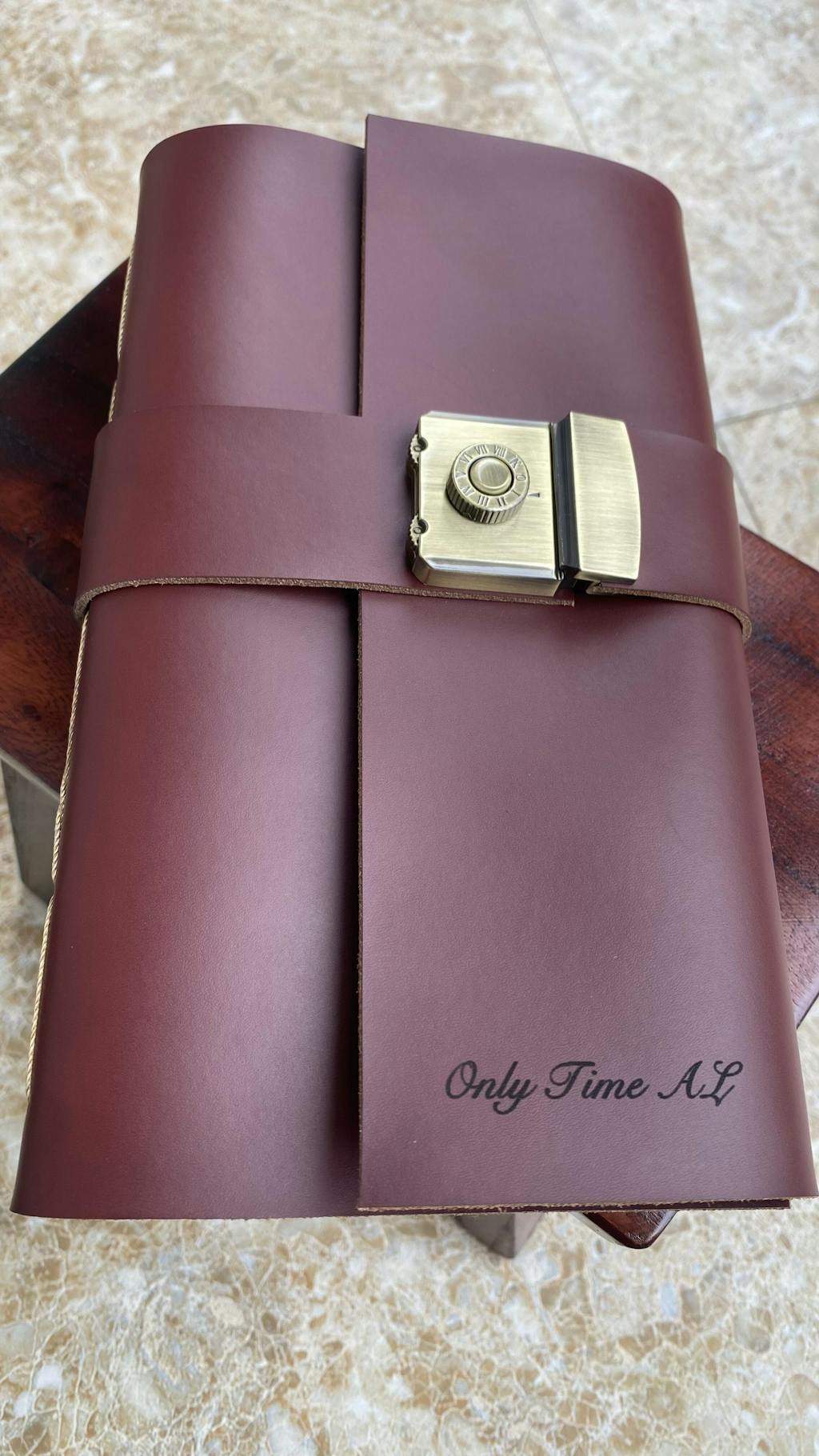 Handmade Crazy Horse Leather Vintage Notebook with Password - 4.7 × 8.3"