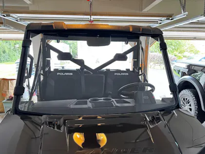 SuperATV Heavy Duty Scratch Resistant Full Windshield For Polaris Ranger XP 1000 / Crew – 1/4" Polycarbonate, USA Made