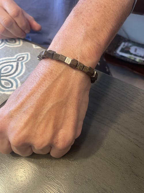 Memphis Cube Gemstone Bracelet Matt Bronzite