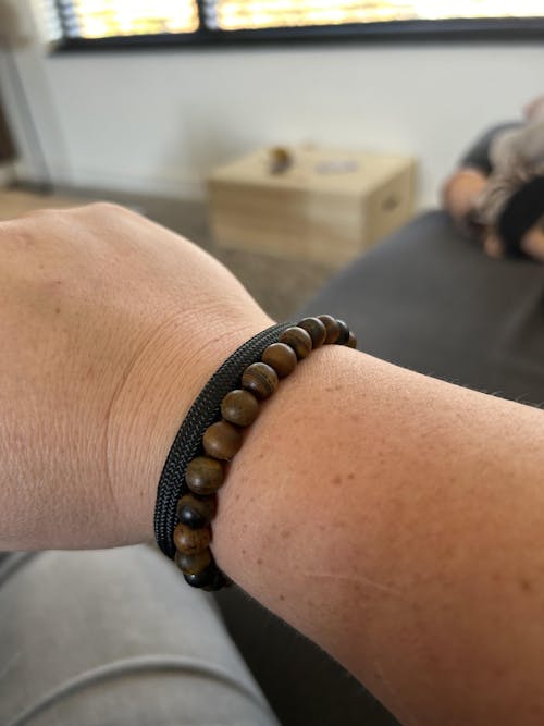 8mm Round Gemstone Bracelet Matt Tiger Eye