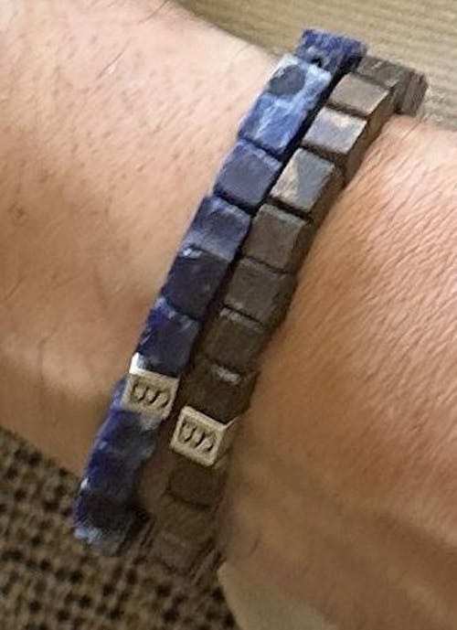 Memphis Cube Gemstone Bracelet Matt Bronzite