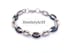BARREL CHAIN BRACELET STAINLESS STEEL SILVER&BLACK MEN'S WOMEN'S