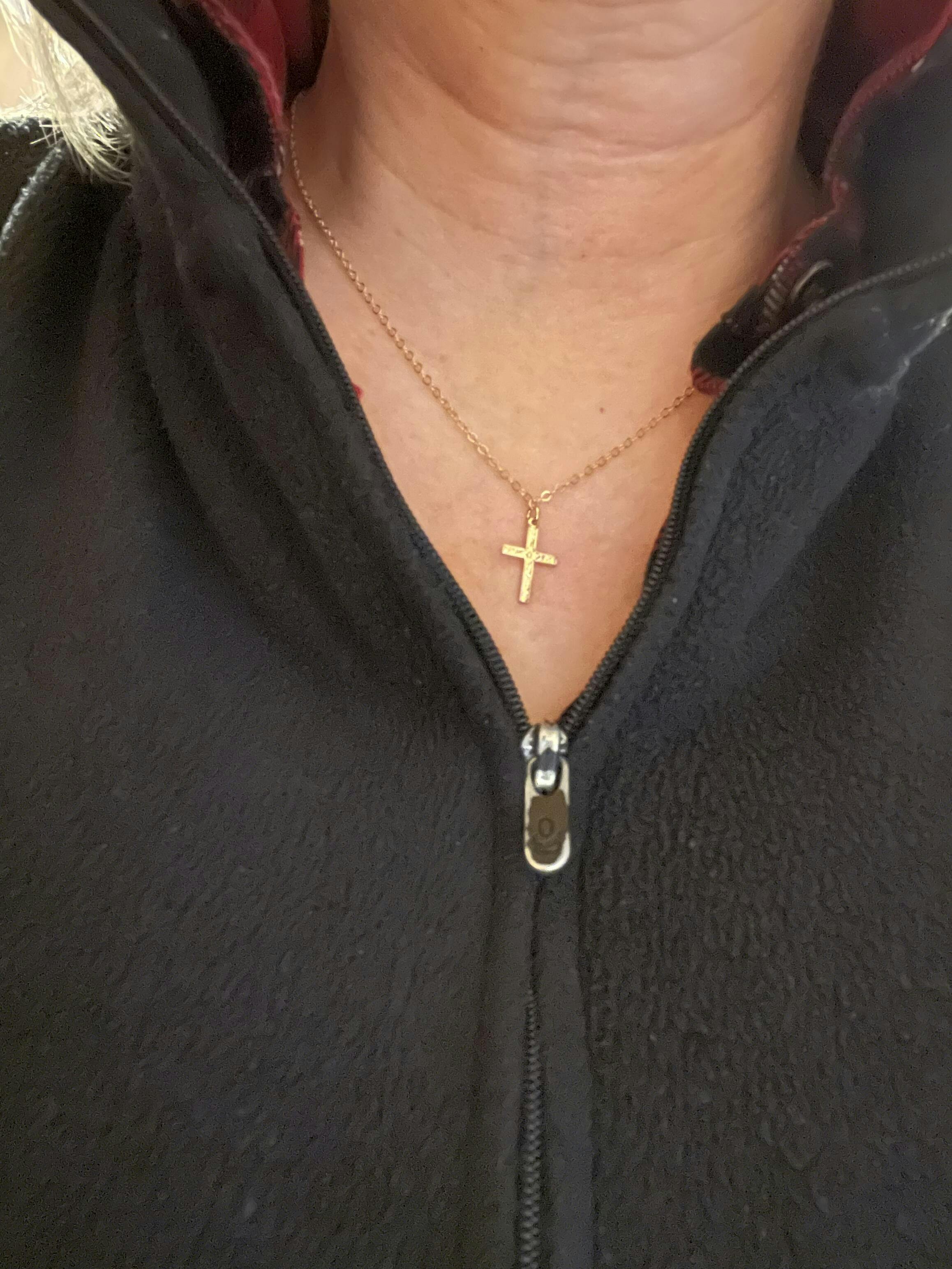 Necklace cross pendant thick - Gem