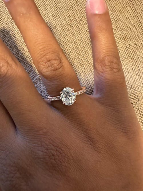 The Celestine 3CT Oval Cut Moissanite Ring