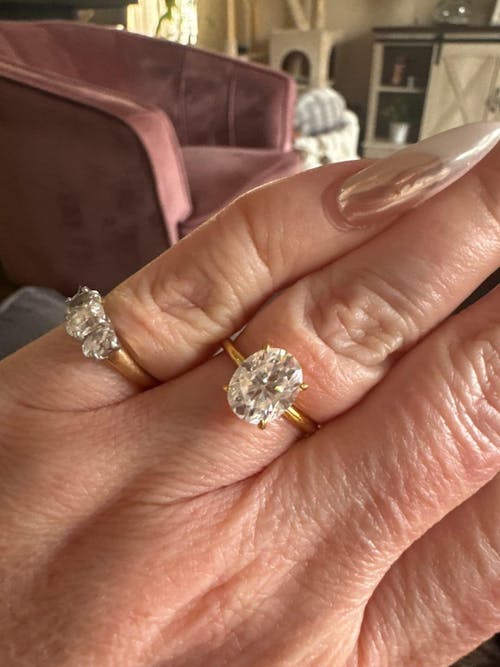 The Bella 3CT Oval Cut Moissanite Ring