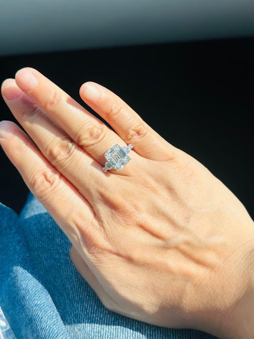 The Bella 3CT Emerald Cut Moissanite Ring