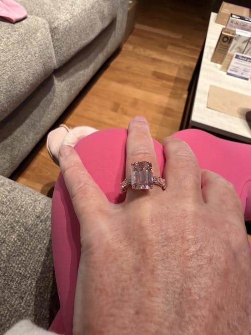 Prisca 3CT Emerald Cut Pink Gemstone Ring