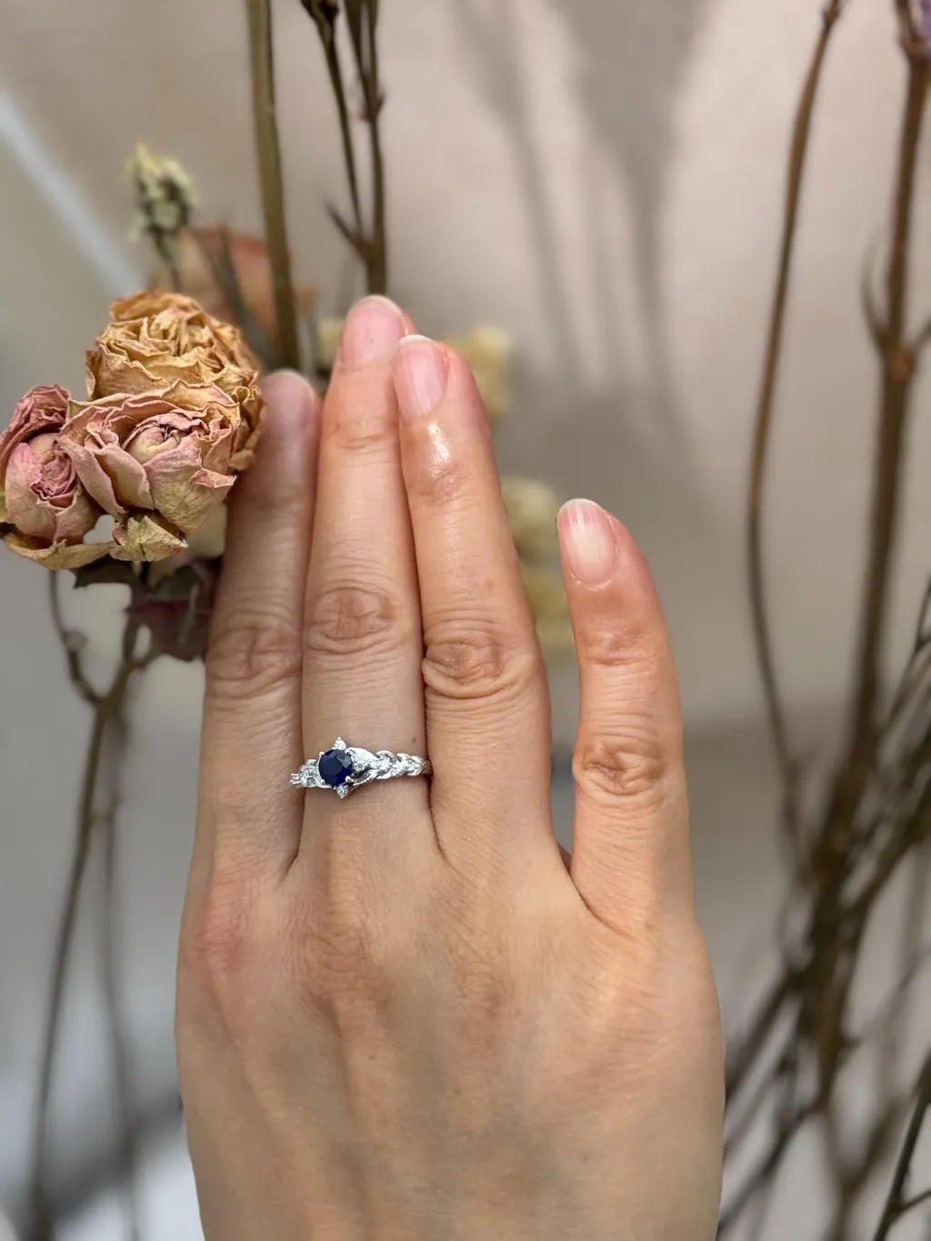 Twilight Garden | Starry Blue Sapphire Engagement Ring