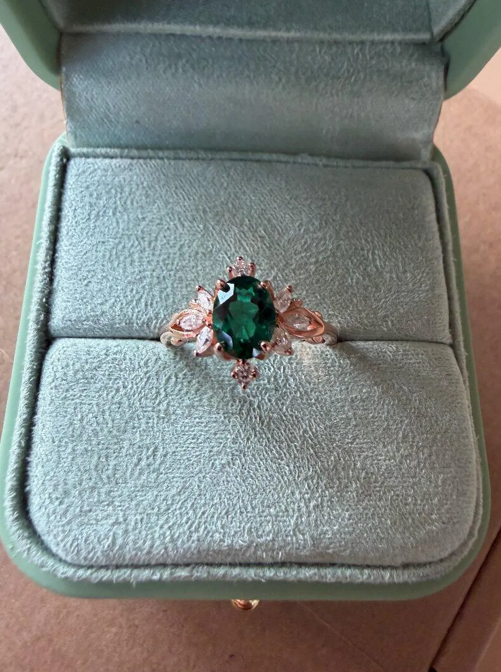 Mosslight Glade | Vintage Emerald Forest Engagement Ring