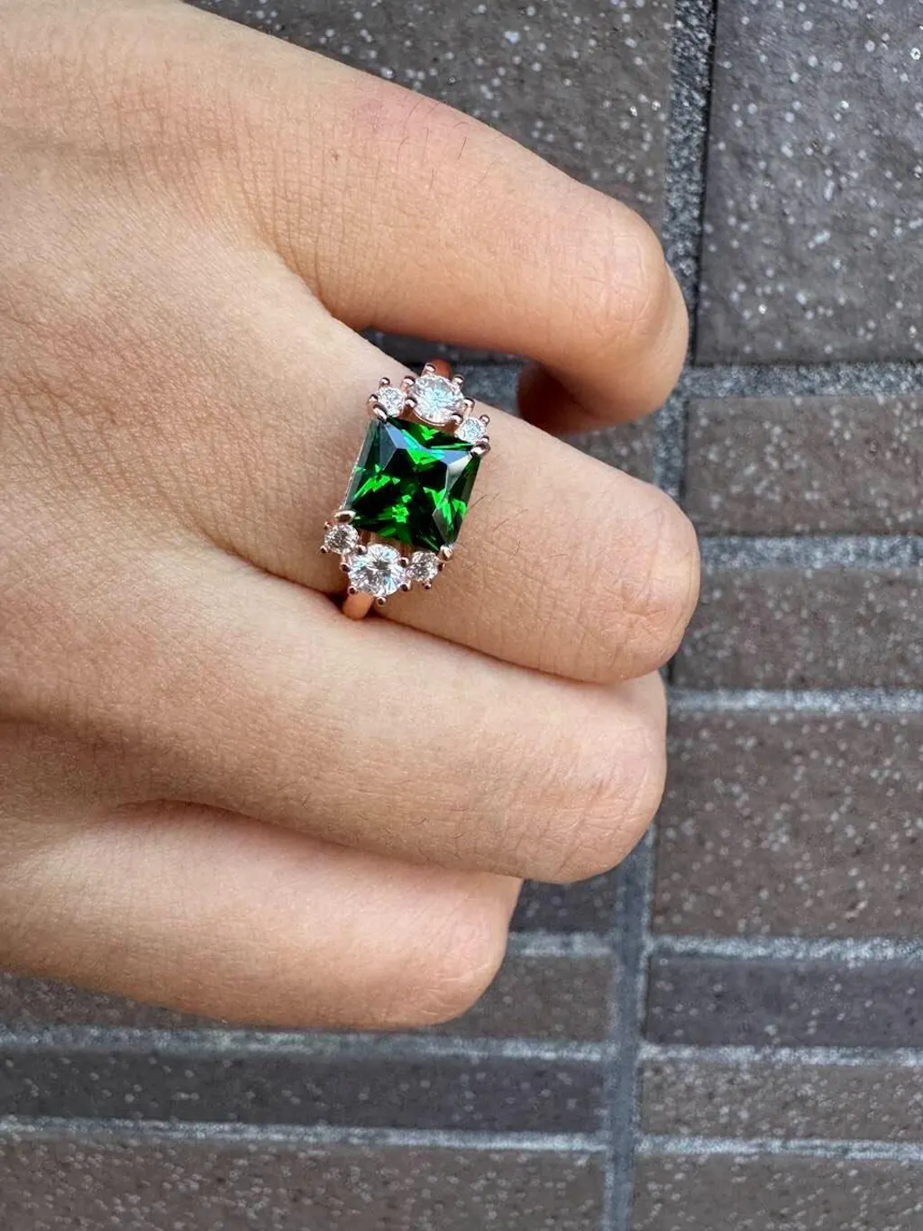 Ulissa‘s Prism | A Princess Cut Ring of Jade Light
