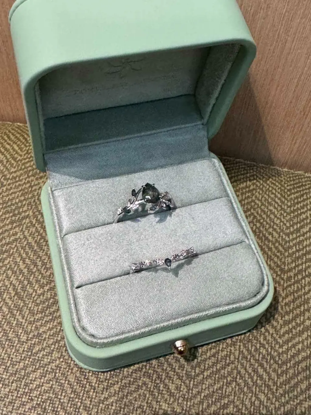 Daphne’s Vine | Pear Cut Moss Agate Bridal Set 2pcs