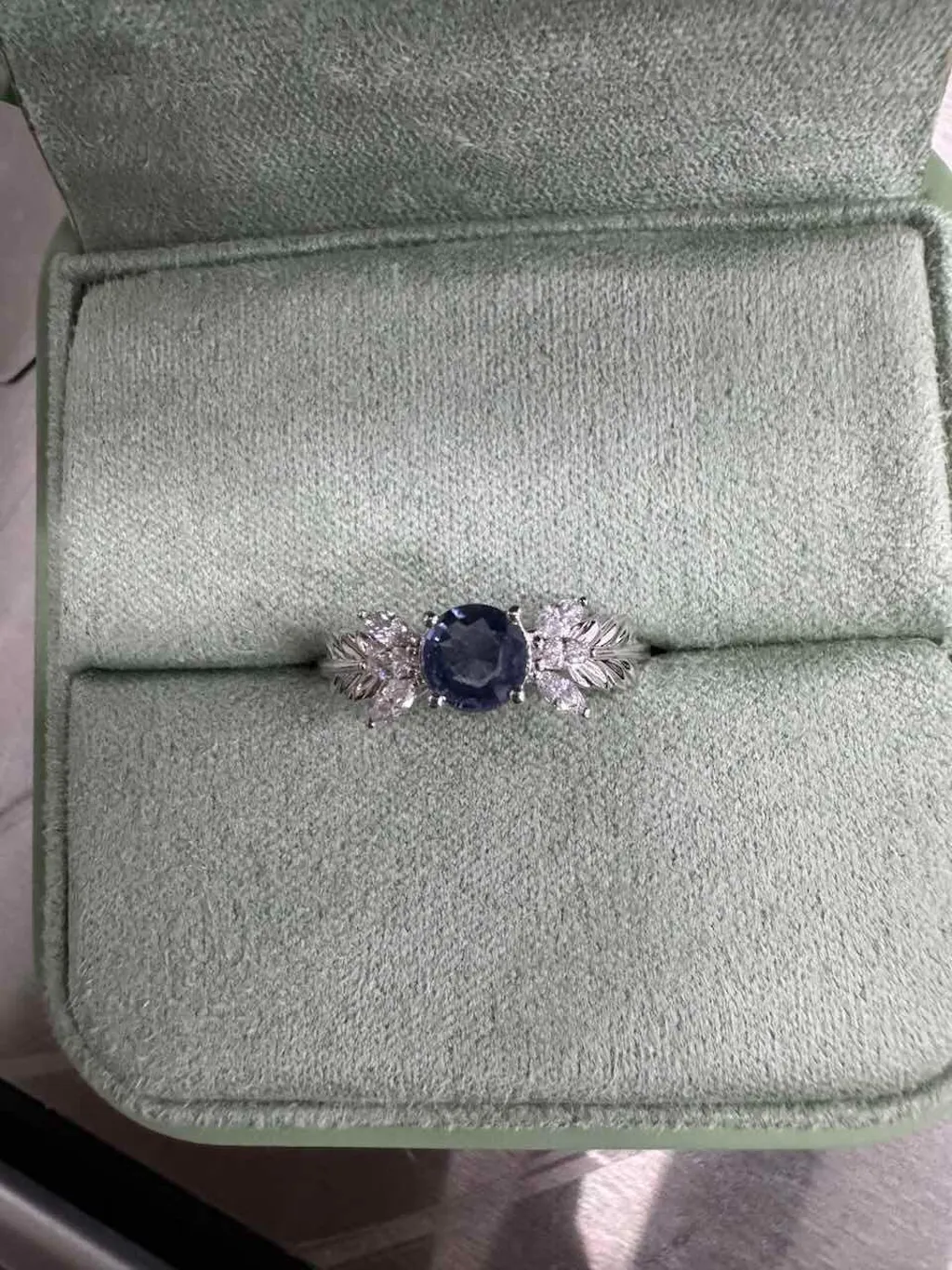 Stella‘s Folio | Blue Sapphire & Diamond Vine Engagement Ring