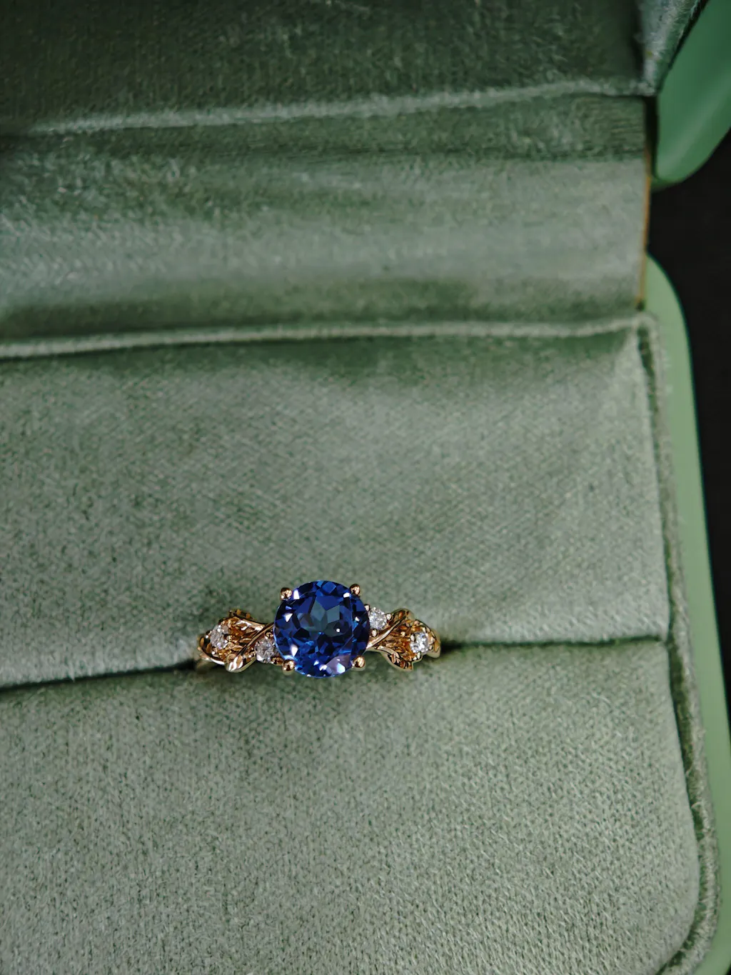 Scarlett’s Sprig | Round Ruby Solitaire Engagement Ring