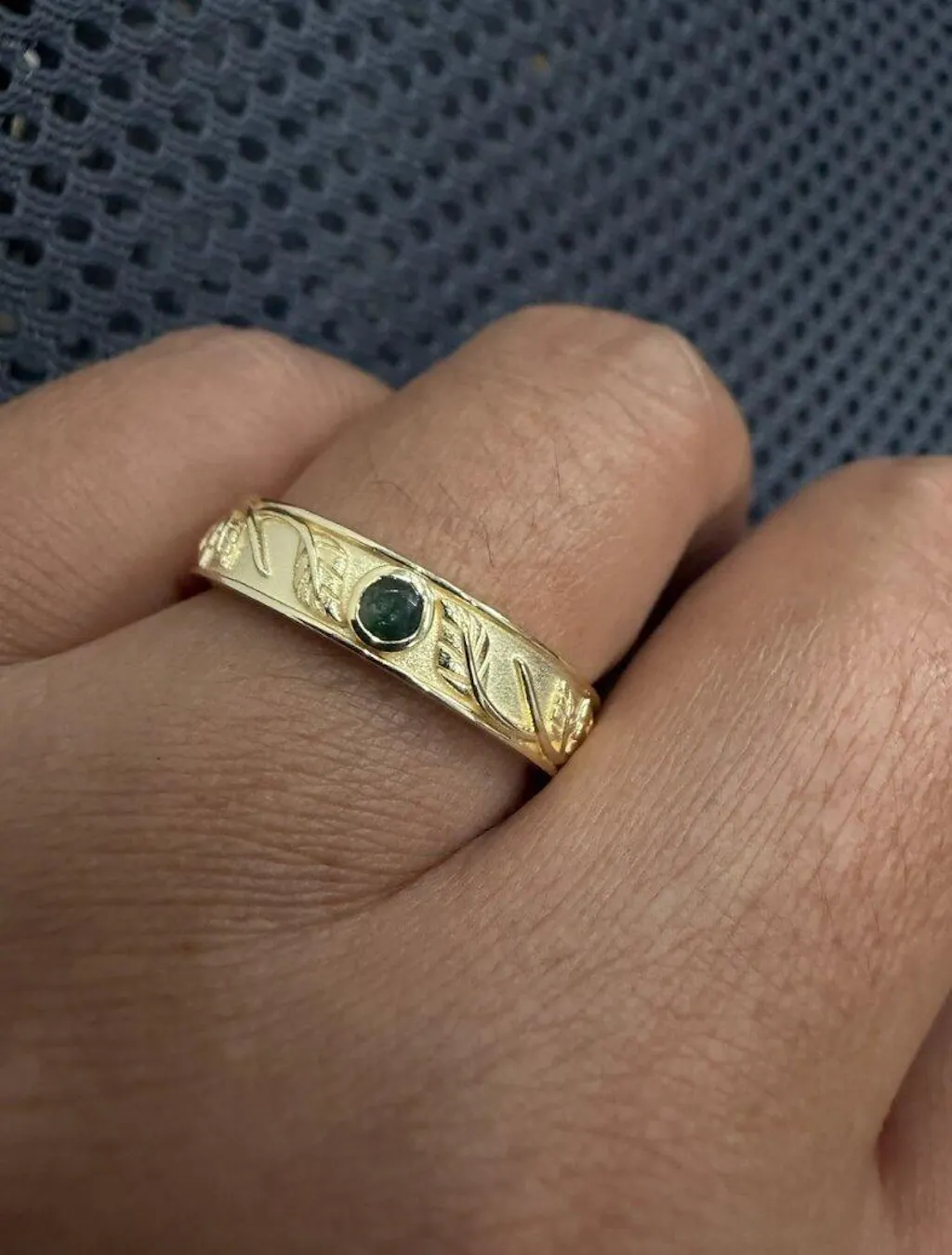 Asher Ivy | Emerald Men's Wedding Band