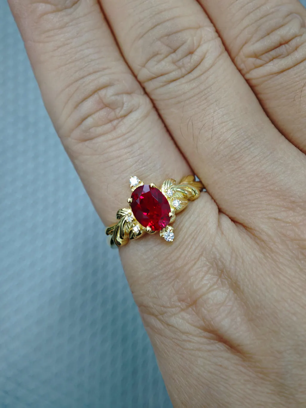 Aurora's Ember | Oval Ruby Vintage Engagement Ring