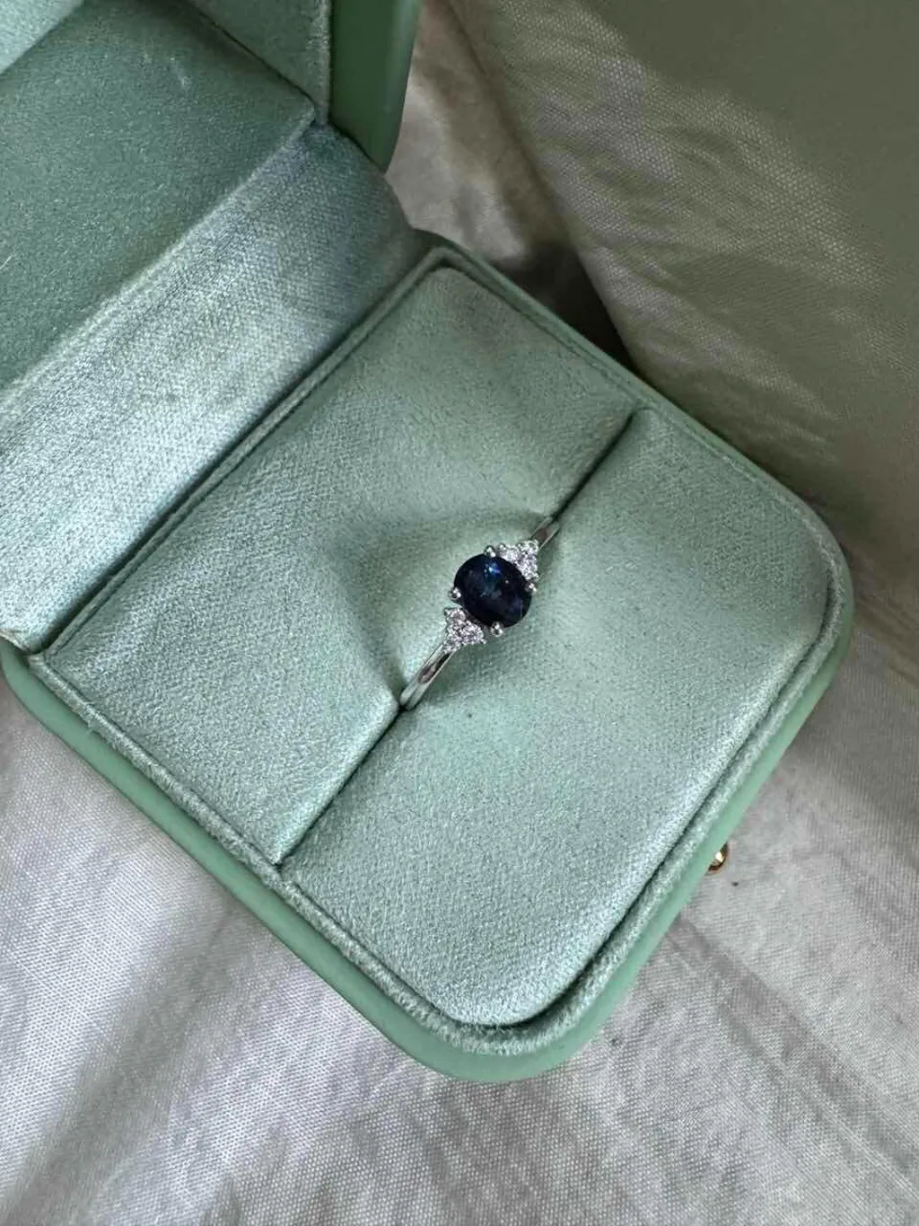 Azure Serenity | Oval Cut Rare Blue Sapphire Solitaire Engagement Ring