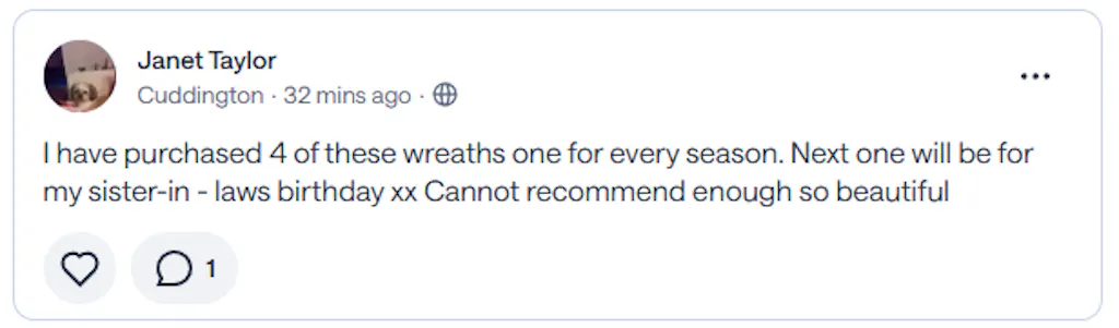Customer testimonial